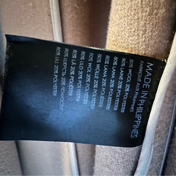 Club Monaco Camel Wool Belted Trench Coat - Picture 4 of 6